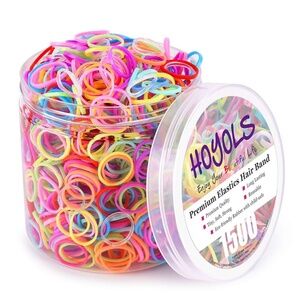 NEW HOYOLS 1500pc Mini Elastic Hair Bands – Multicolor